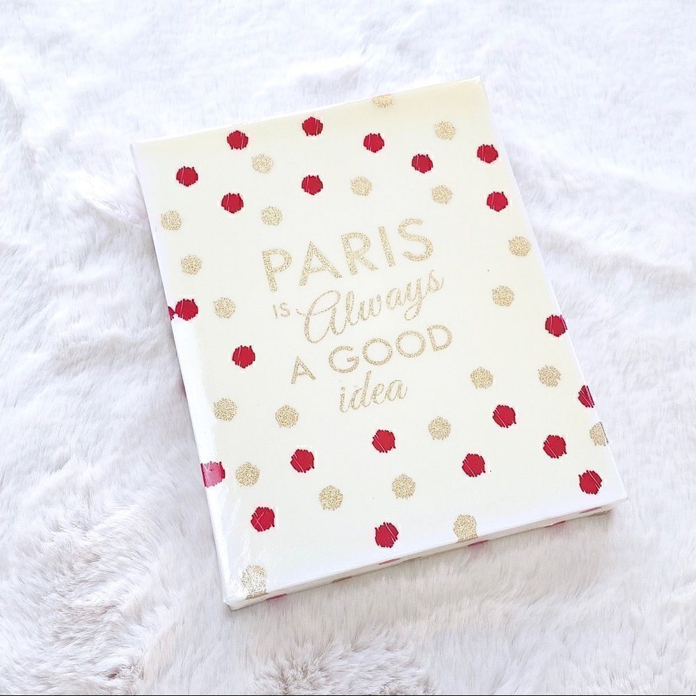 Paris Is Always a Good Idea Audrey Hepburn Quote Canvas Print White Pink Gold
